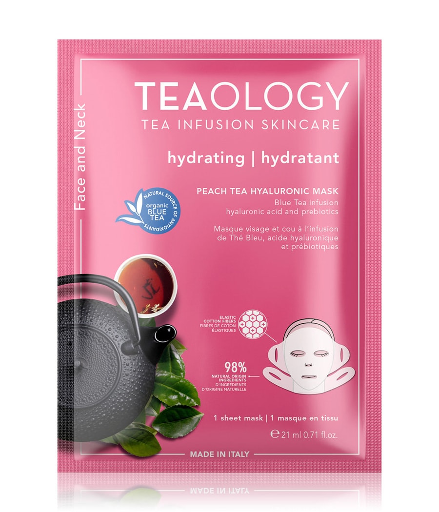 

Медицинская маска TEAOLOGY Peach Tea Hyaluronic Mask, 21 ml
