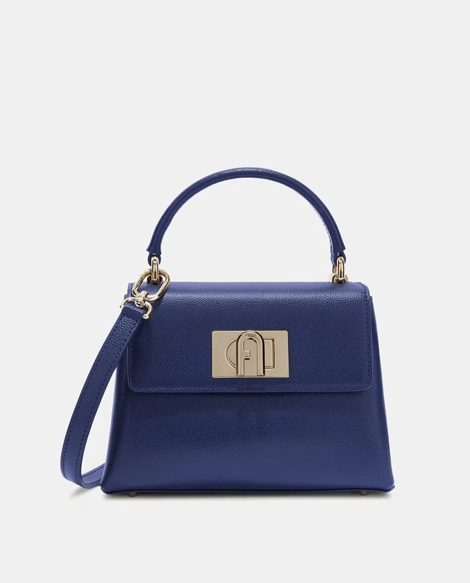

Мини-клатч из фактурной кожи Furla, темно-синий