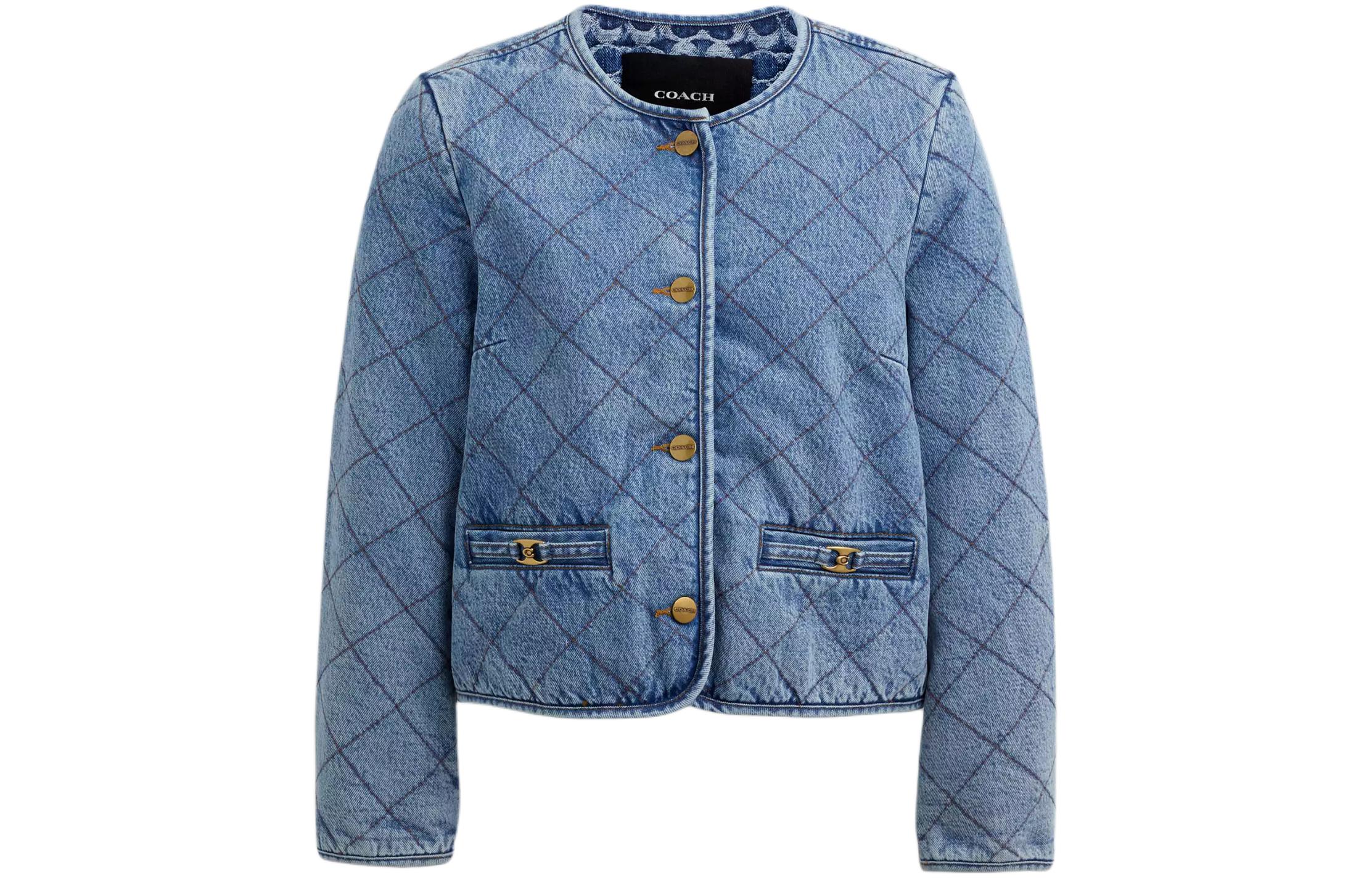 

COACH Джинсовая куртка женская голубая, Blue