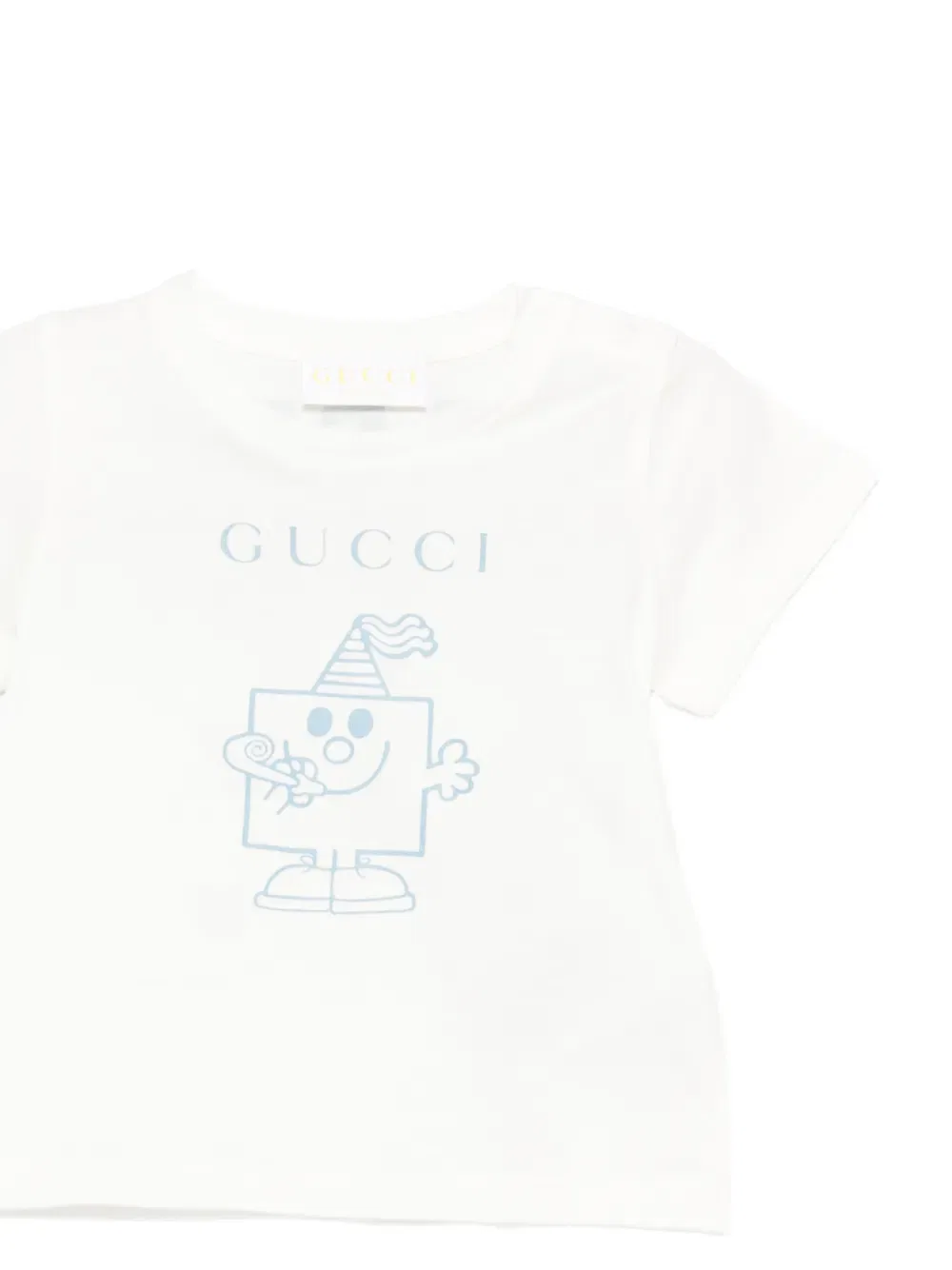 Футболка с коротким рукавом и графическим принтом Gucci Kids, белый — фото 3
