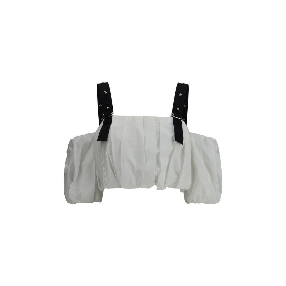 

Укороченный топ с рукавами-фонариками Pinko, White