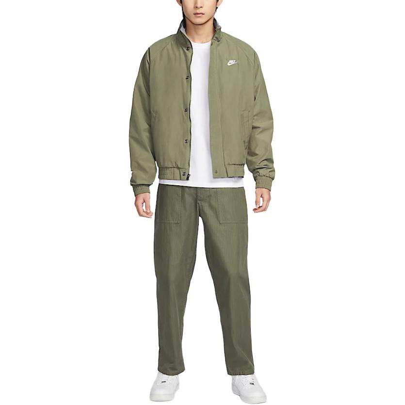Nike Клубная куртка мужская средняя оливково-зеленая с белым, Medium Olive Green/White — фото 4