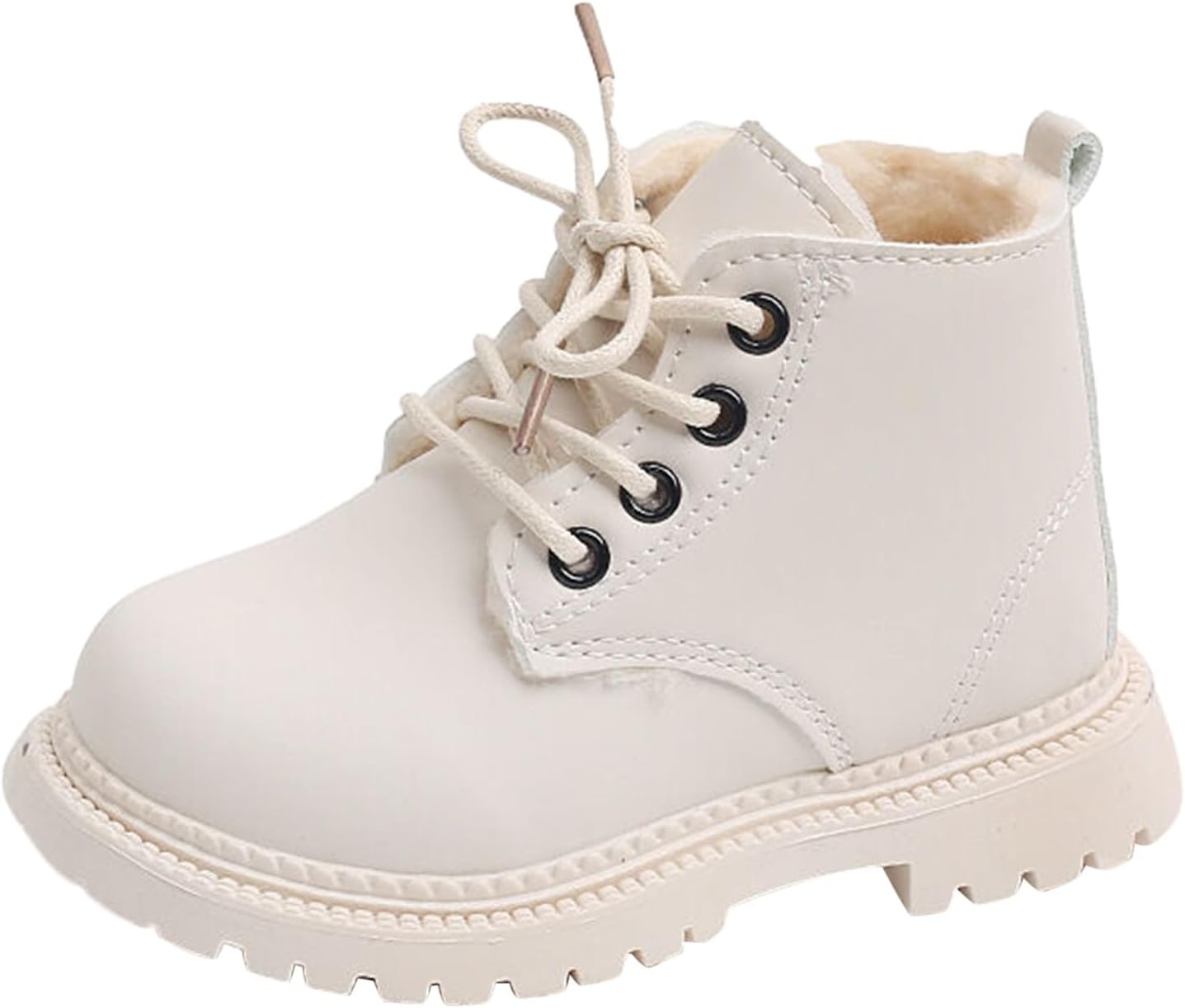 

Детские ботинки EMRELOD для девочек, на шнуровке, ботинки в стиле милитари с боковой молнией, удобные повседневные модные рабочие ботинки на платформе, короткие ботильоны для прогулок, осенне-зимние уличные кожаные детские туфли, 06-Beige