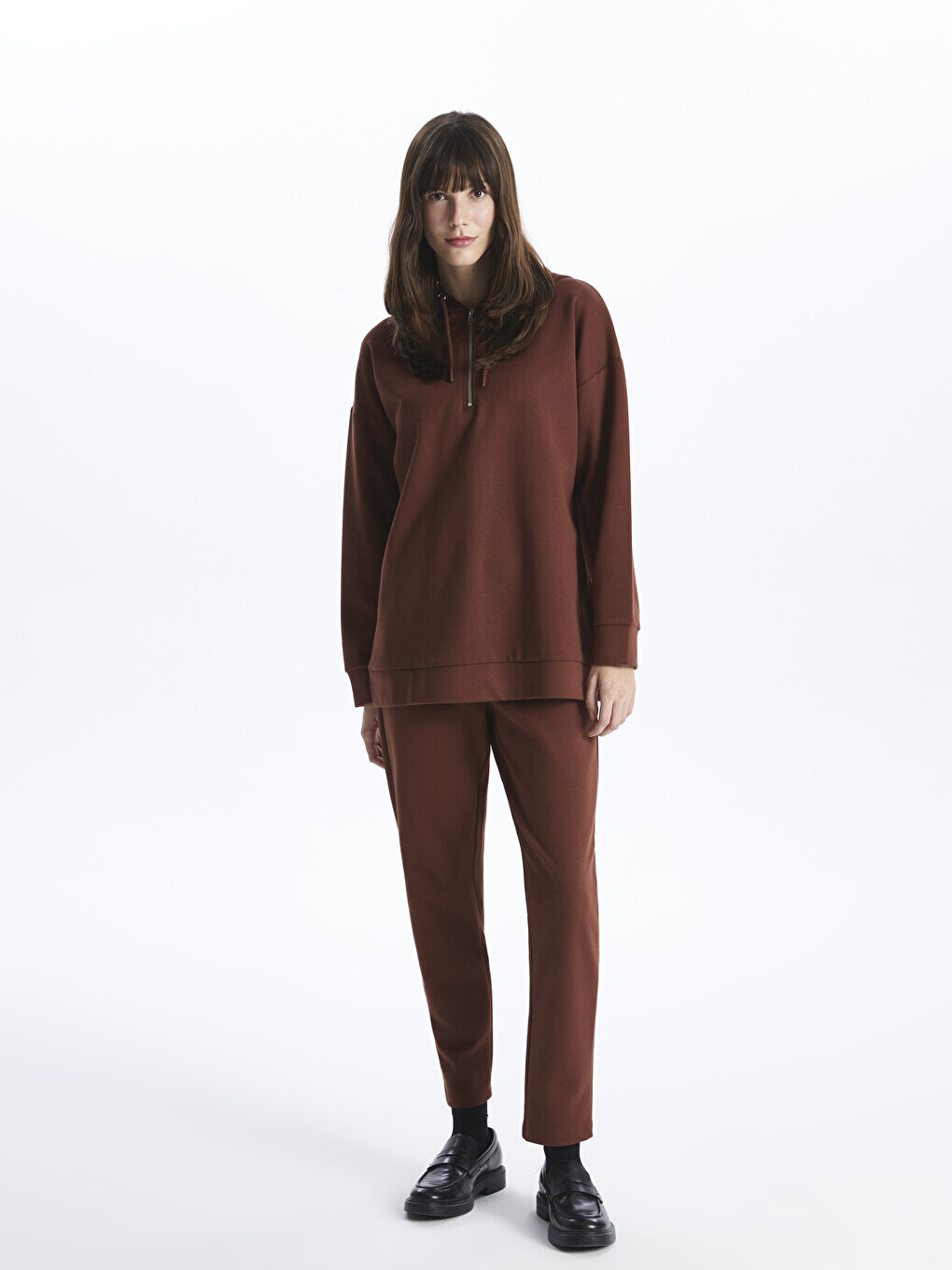 

Женские однотонные спортивные штаны с эластичной резинкой на талии LCW Modest, коричневый