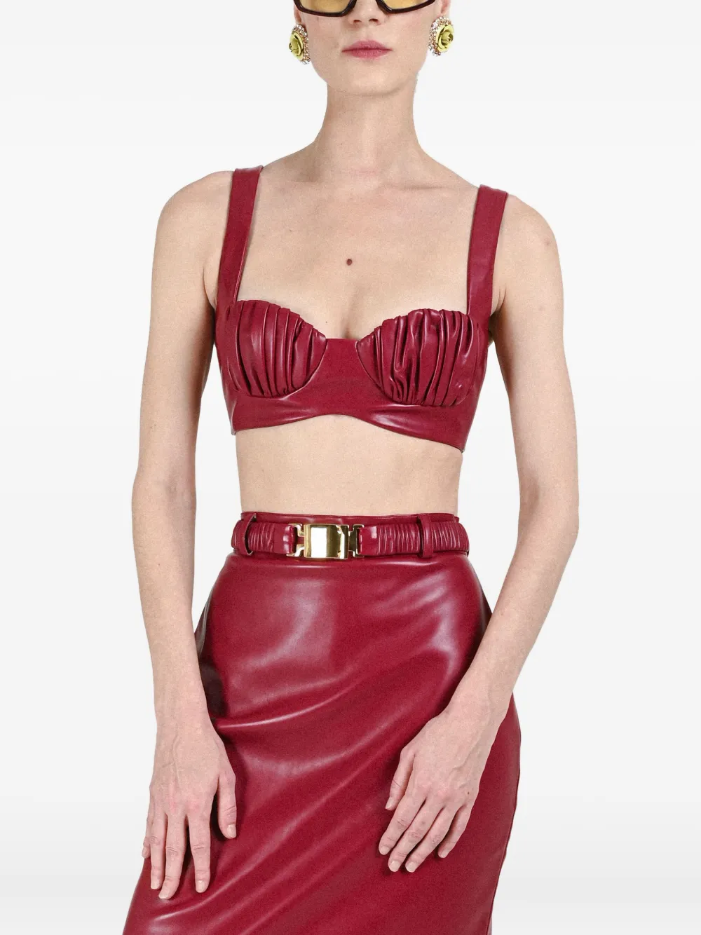 

Бюстгальтер с присборенными чашками Rowen Rose, красный