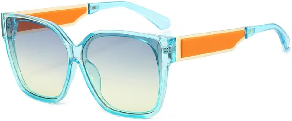 

Солнцезащитные очки UV400 с градиентной оправой большого размера для женщин и мужчин, для бега и занятий спортом на открытом воздухе UYPTK, Transparent Blue