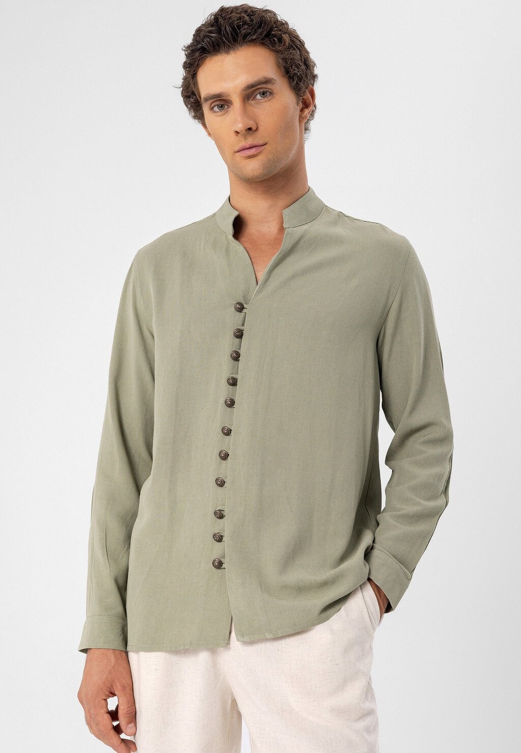 

Рубашка Standing Collar Antioch, цвет light khaki