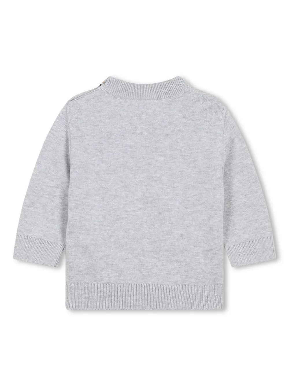 Джемпер вязки интарсия с логотипом BOSS Kidswear, серый — фото 2