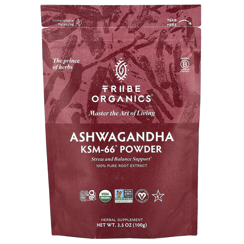 

Tribe Organics, Ашваганда KSM-66, порошок, 100 г (3,5 унции)