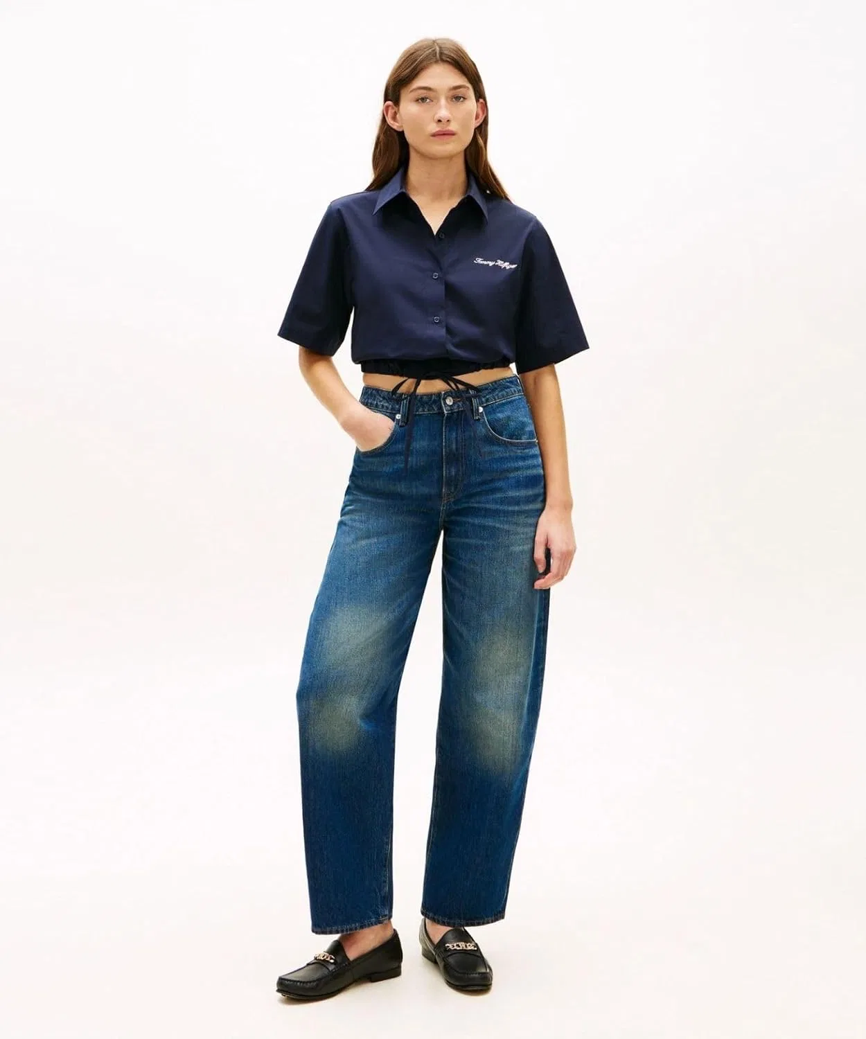 Блуза поплиновая с коротким рукавом WW49364, Tommy Hilfiger, мультиколор — фото 3