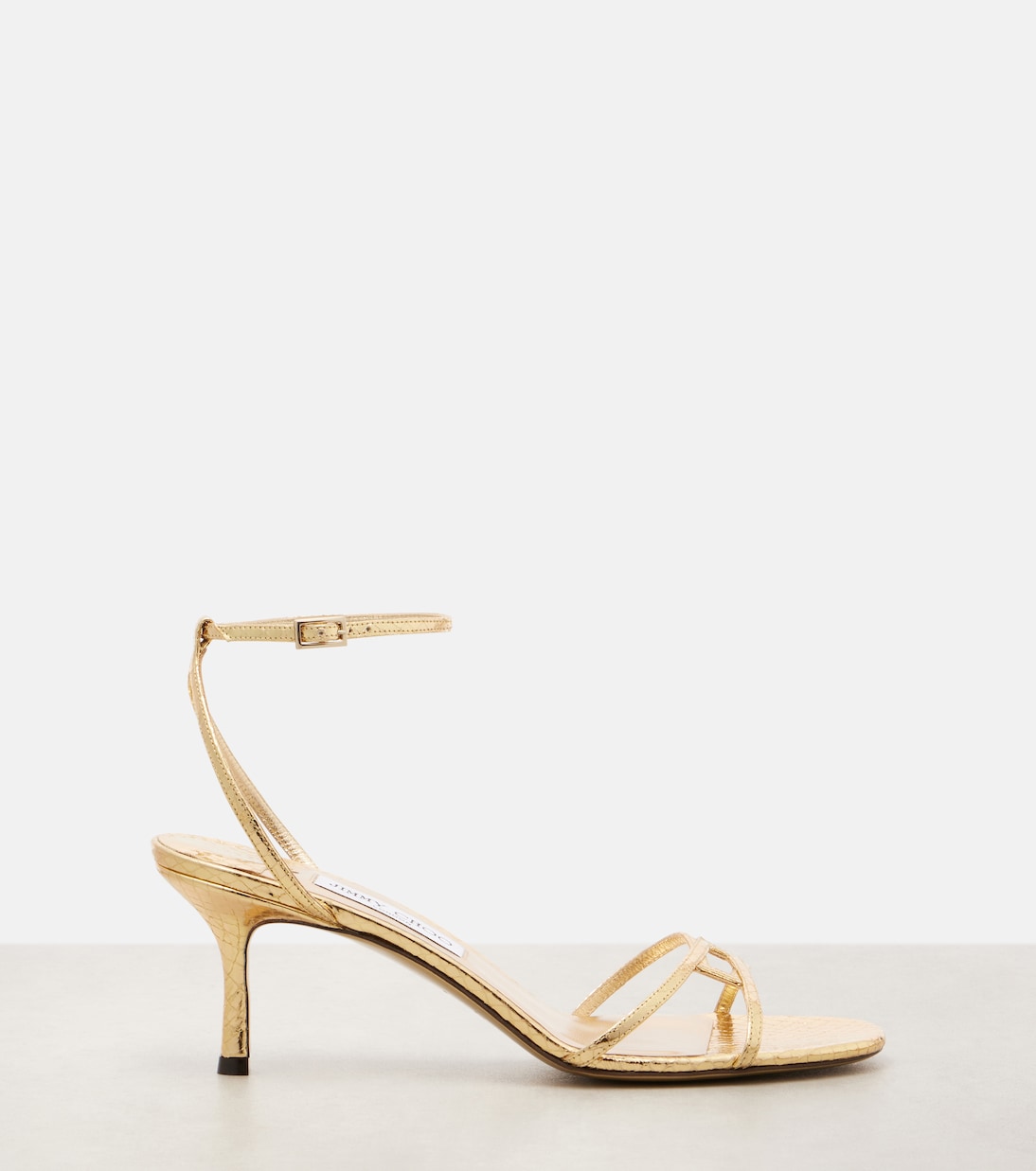 1998 Leo 65 сандалии из металлизированной кожи Jimmy Choo, золотой — фото 4