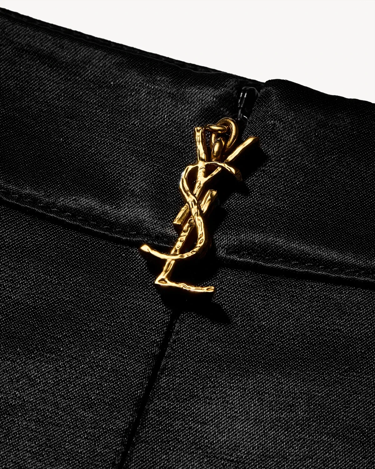 Юбка-карандаш CASSANDRE из стеганого атласа SAINT LAURENT, черный — фото 3