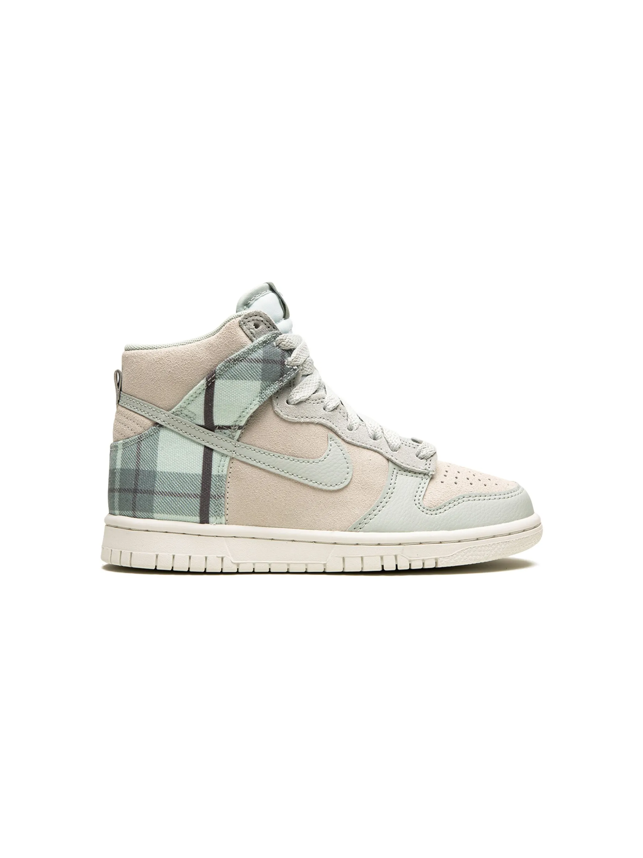 Кроссовки Dunk High в клетку Nike Kids, бежевый — фото 2