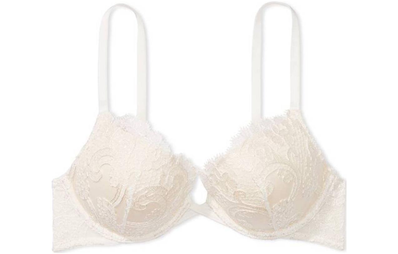 

Футболка DREAM ANGELS Collection 8749 с контурной богемной цветочной вышивкой и эффектом пуш-ап Victoria's Secret, белый/кокосовый белый