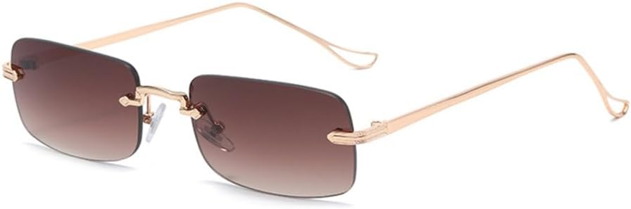 

Модные маленькие солнцезащитные очки без оправы для женщин и мужчин, роскошные, популярные, для путешествий и вождения, металлические, винтажные, солнцезащитные очки UV400 LVTFCO, 1