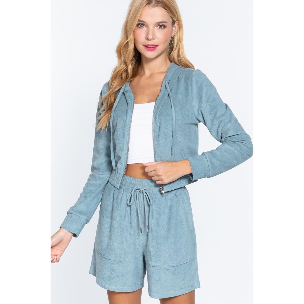 

Толстовка с капюшоном из махровой ткани FASHNZFAB, цвет stone blue