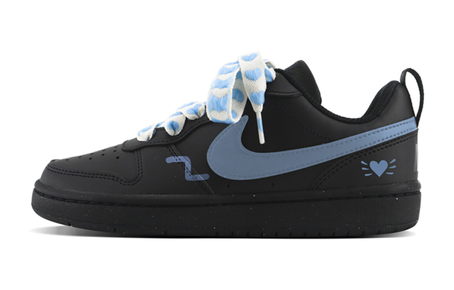 

Кроссовки Nike Court Borough Skateboarding Shoes Women's Low-top Black/Blue, черный