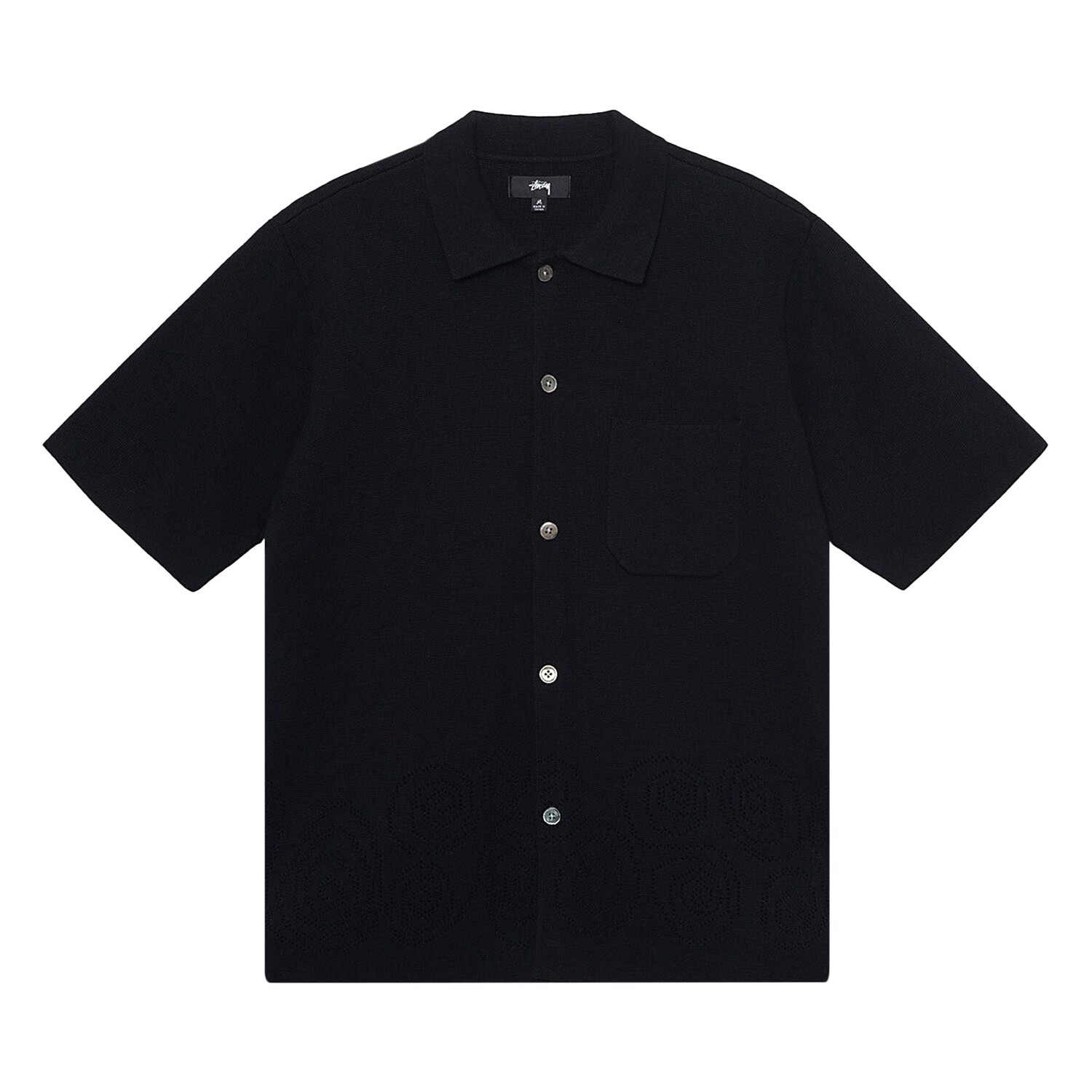 

Рубашка Stussy с перфорацией и завитками, цвет Черный