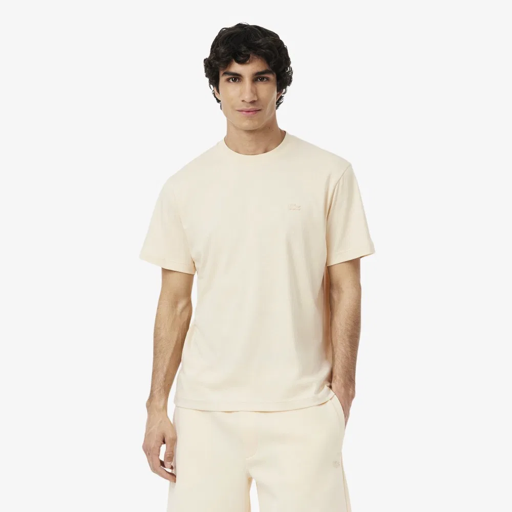 Мужская футболка Lacoste Paris Pack Interlock, хлопок 100%, цвет айвори