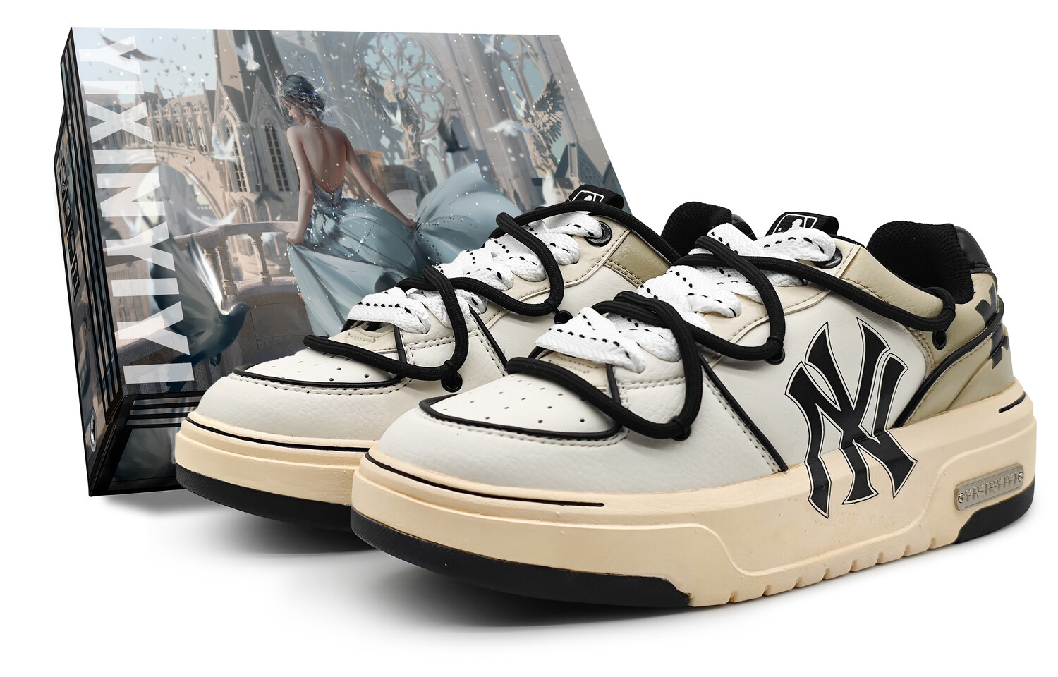 

Кроссовки MLB Chunky Liner Skateboard Shoes Unisex Low-Top Beige/Black, Черный, Кроссовки MLB Chunky Liner Skateboard Shoes Unisex Low-Top Beige/Black