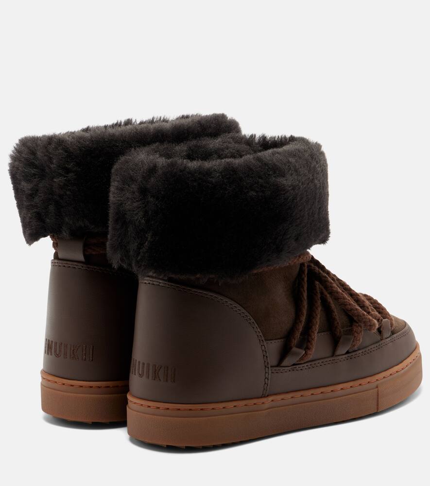 Классические высокие зимние ботинки из кожи и замши Inuikii, Dark Brown — фото 2