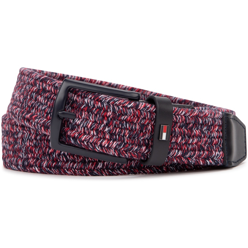 

Tommy Hilfiger Полиэстеровый ремень мужской шириной 3,5 см, Red & Black Color Block DW6