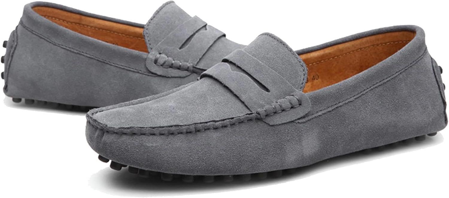 

Мужские лоферы PPXID, туфли-слипоны, повседневная обувь, легкие мягкие пенни-лоферы, замшевые мокасины и прогулок, серый