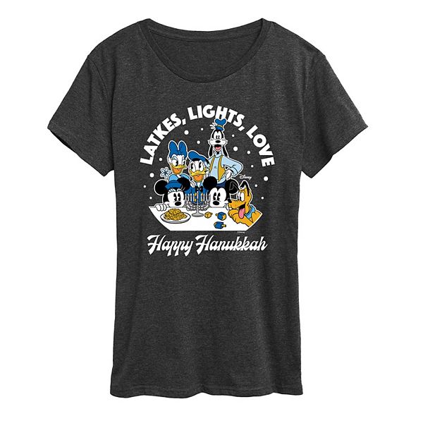 

Футболка Women's latkes, lights, love Disney, Heather Charcoal