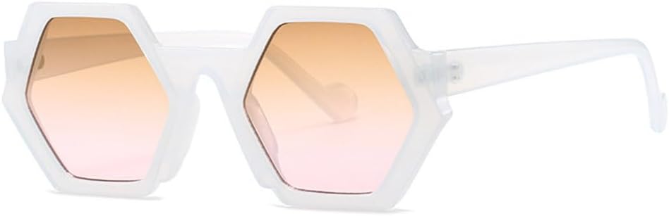 

Модные солнцезащитные очки в стиле панк Polygon для женщин, солнцезащитные очки для мужчин, очки для активного отдыха с защитой от УФ-излучения UV400, женские очки De Sol Hombre, W TYUVIVO, White-brownpink