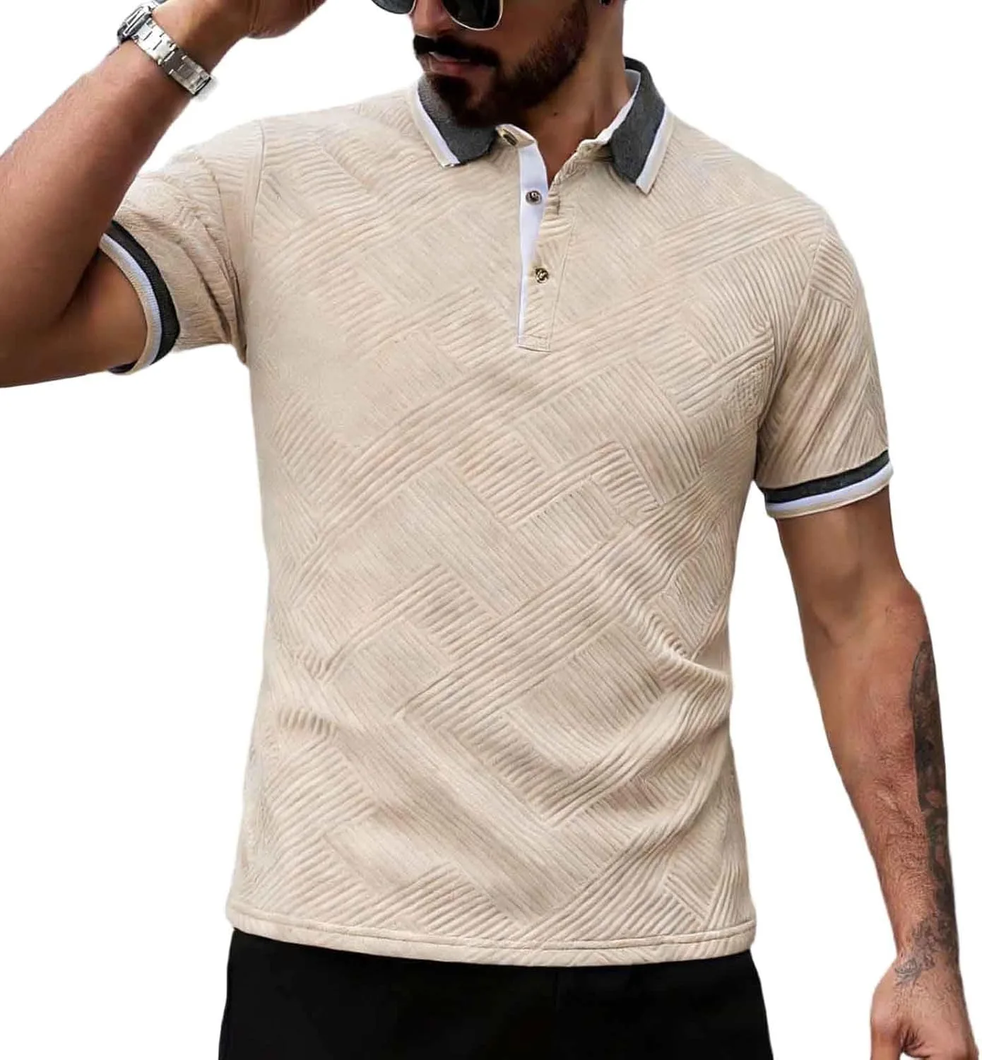 Мужская футболка-поло Casual Button Down с коротким рукавом, летняя, легкая и дышащая