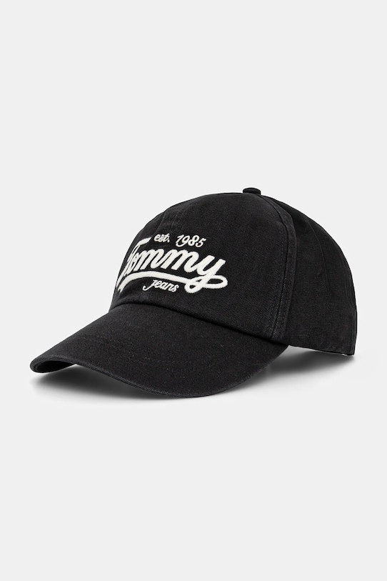 

Хлопковая кепка с козырьком Tommy Jeans, черный