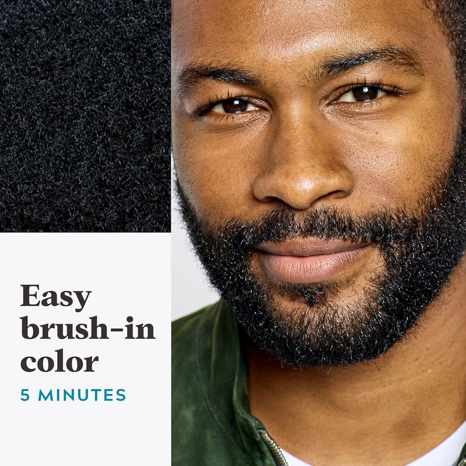 Just For Men Mustache & Beard, окрашивание бороды для седых волос с кистью, с кератином, биотином, алоэ и кокосовым маслом для здоровой растительности - Jet Black, M-60, 1 шт 1 штука (1 шт.), Jet Black M-60 — фото 4