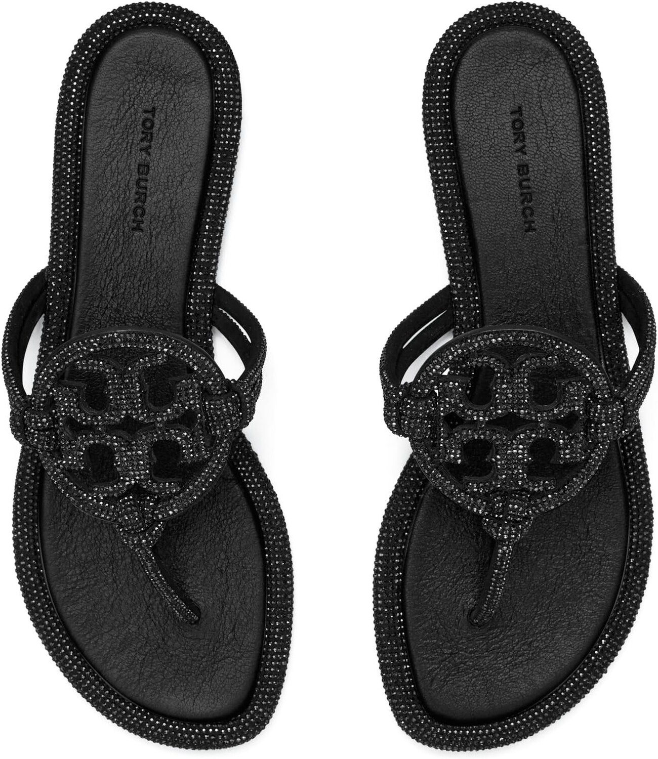 Сандалии на плоской подошве Miller Knotted Pave Tory Burch, цвет Perfect Black — фото 2