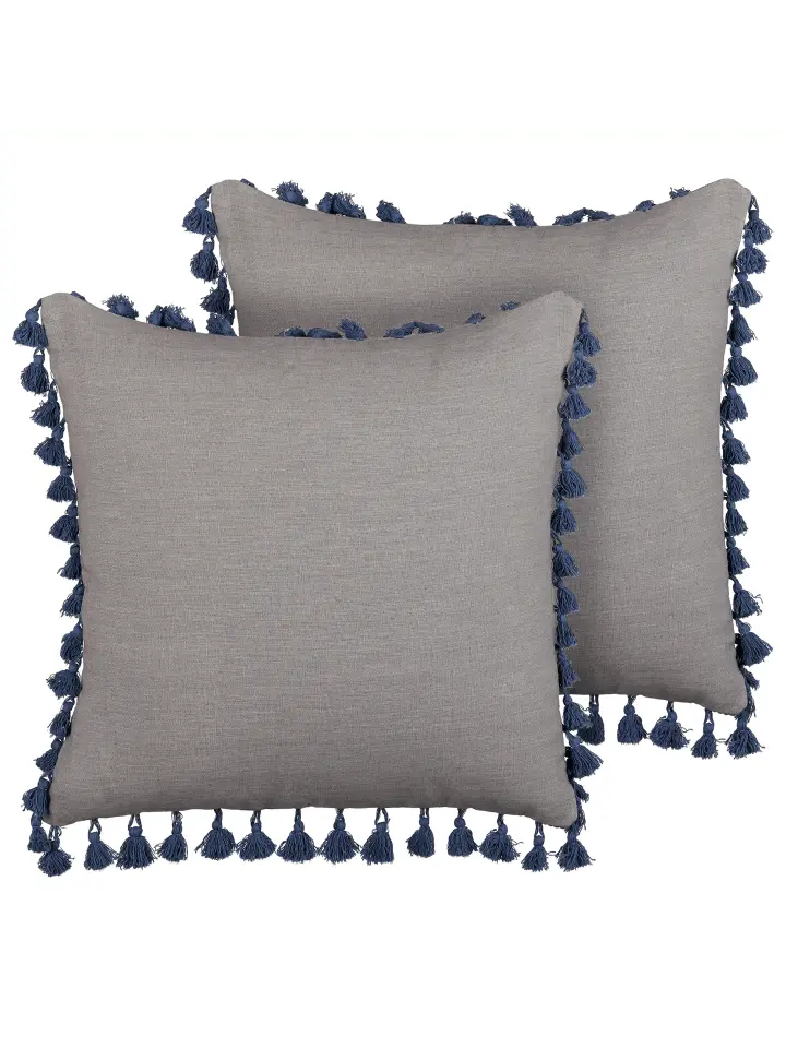 

Декоративная подушка Beliani 2er Set Deko CARPINUS, цвет grau/blau