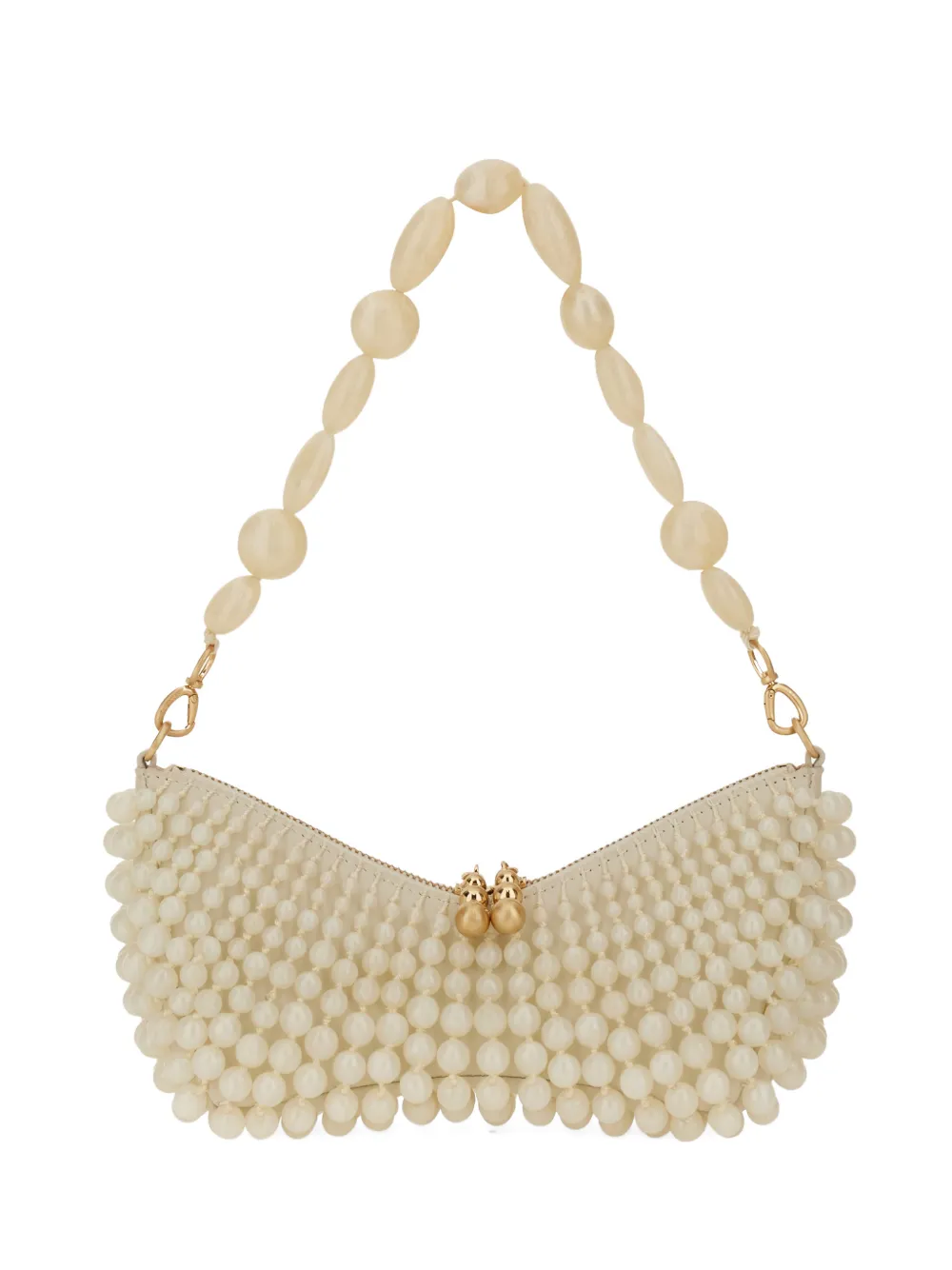 

Клатч с ручкой из бусин Cult Gaia, бежевый