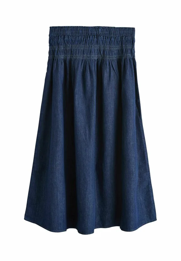 Джинсовая юбка прямого кроя со сборками на талии Next, Denim Dark Blue