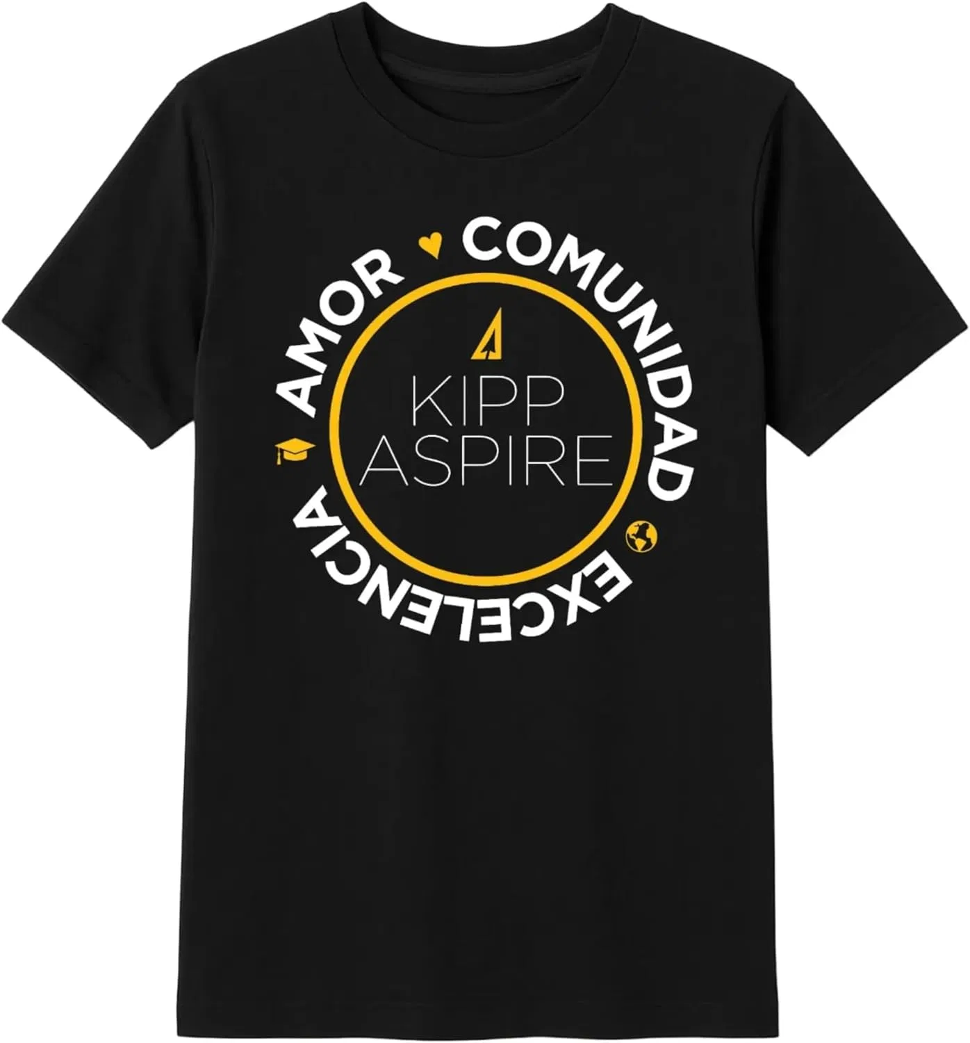 KIPP Texas Детская футболка с коротким рукавом Kipp: Youth Aspire Academy Spirit Tee, Black (Aspire Academy)