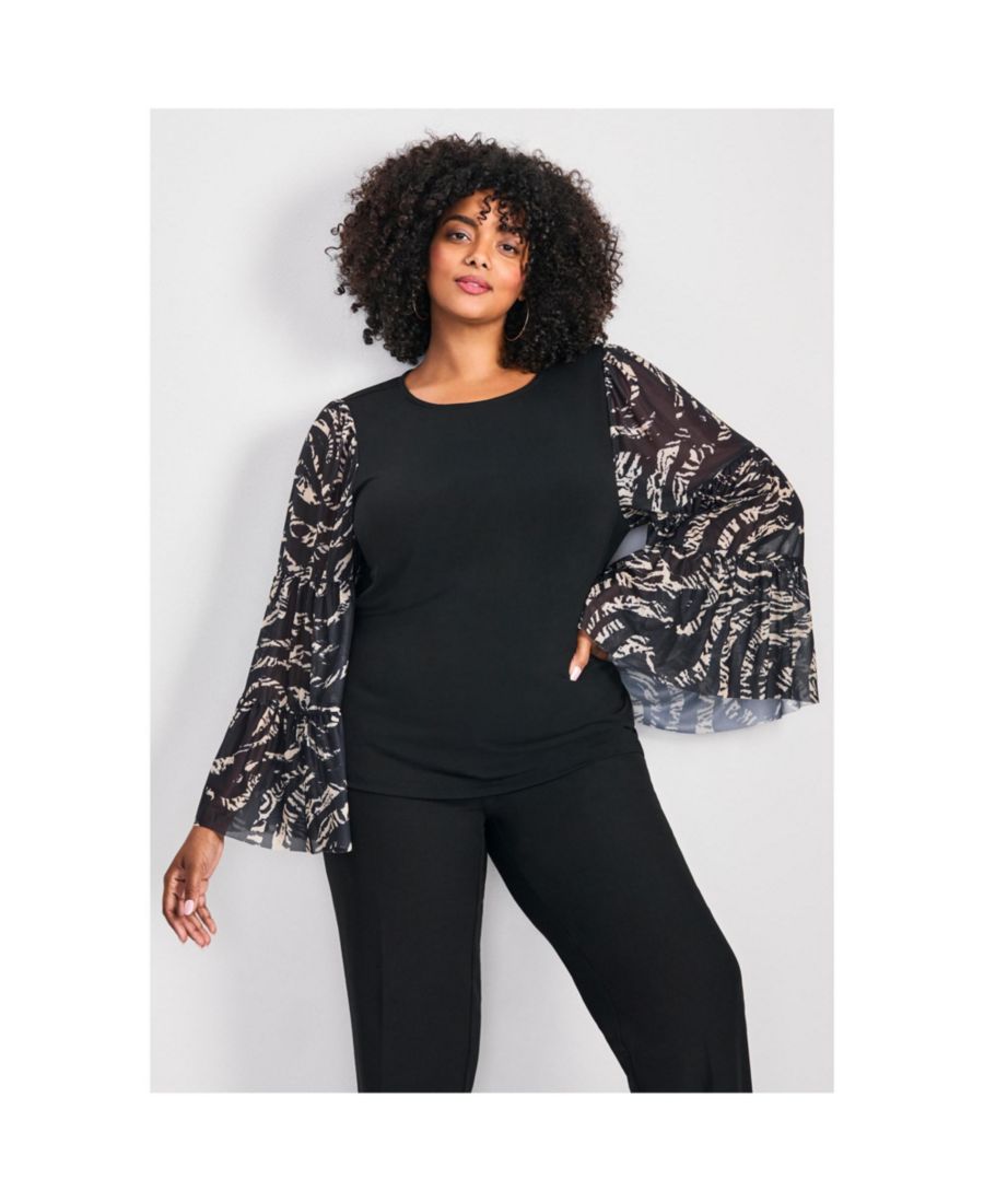 

Женская сетчатая блузка Mylo с рукавами-колоколами AVENUE, Animal instinct