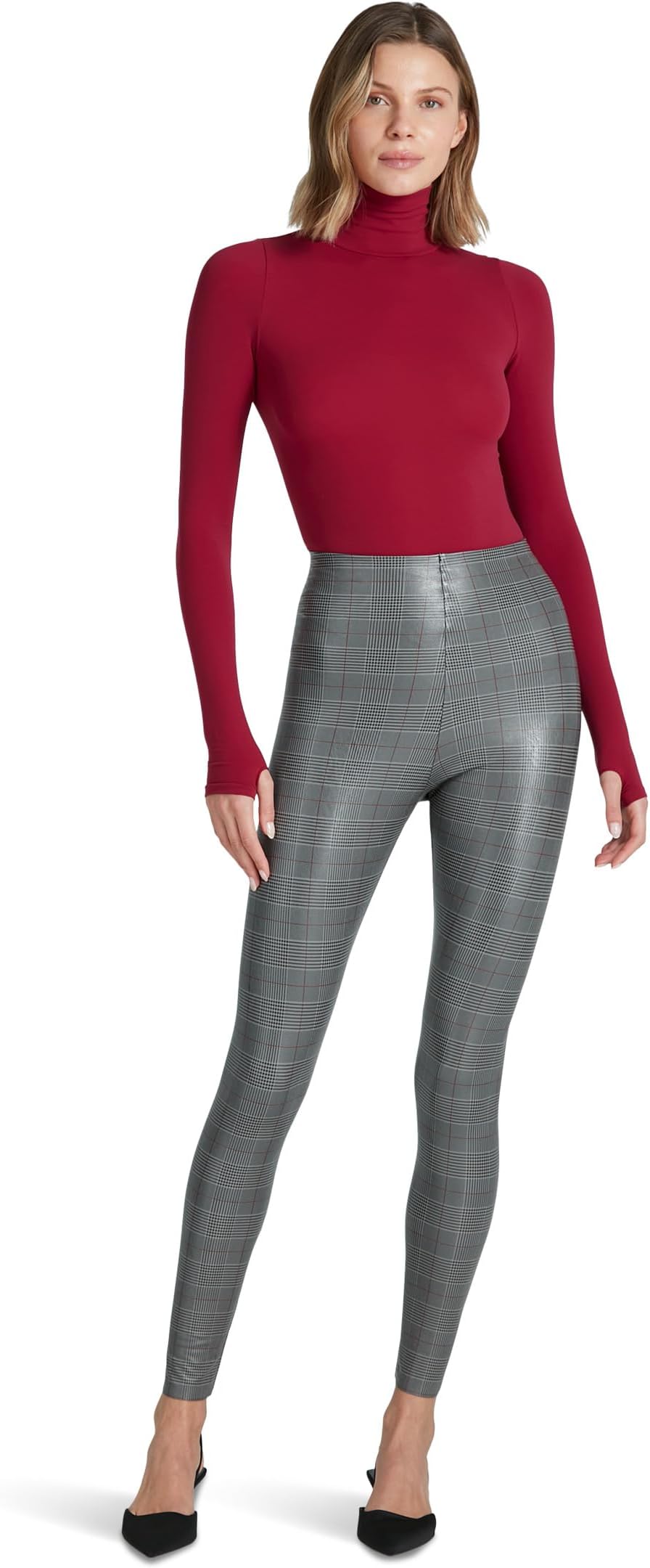 

Брюки Commando Faux Leather Plaid Legging, цвет Glen Plaid
