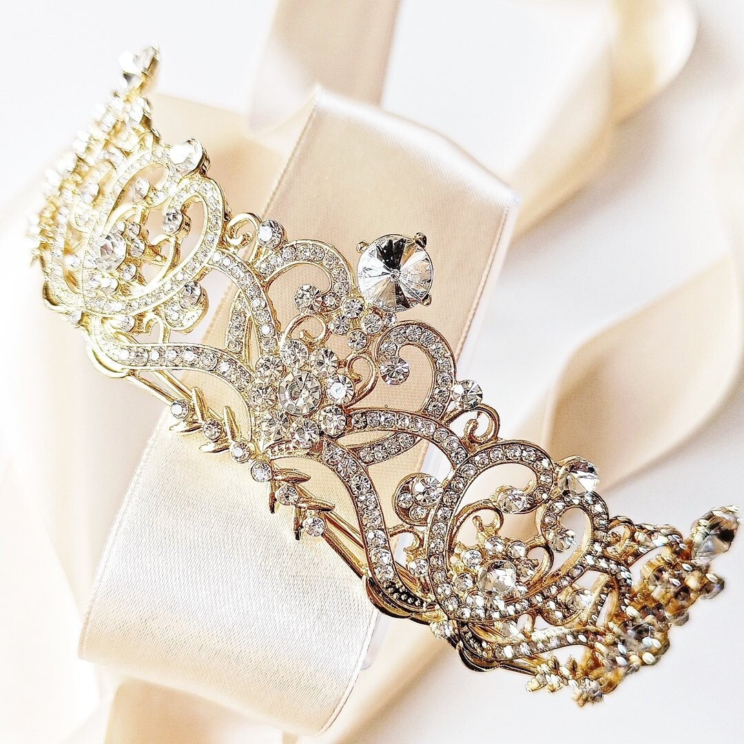 

Коконет, золотая диадема, корона, тиара, эффектное ажурное украшение для прически принцессы Kokonet