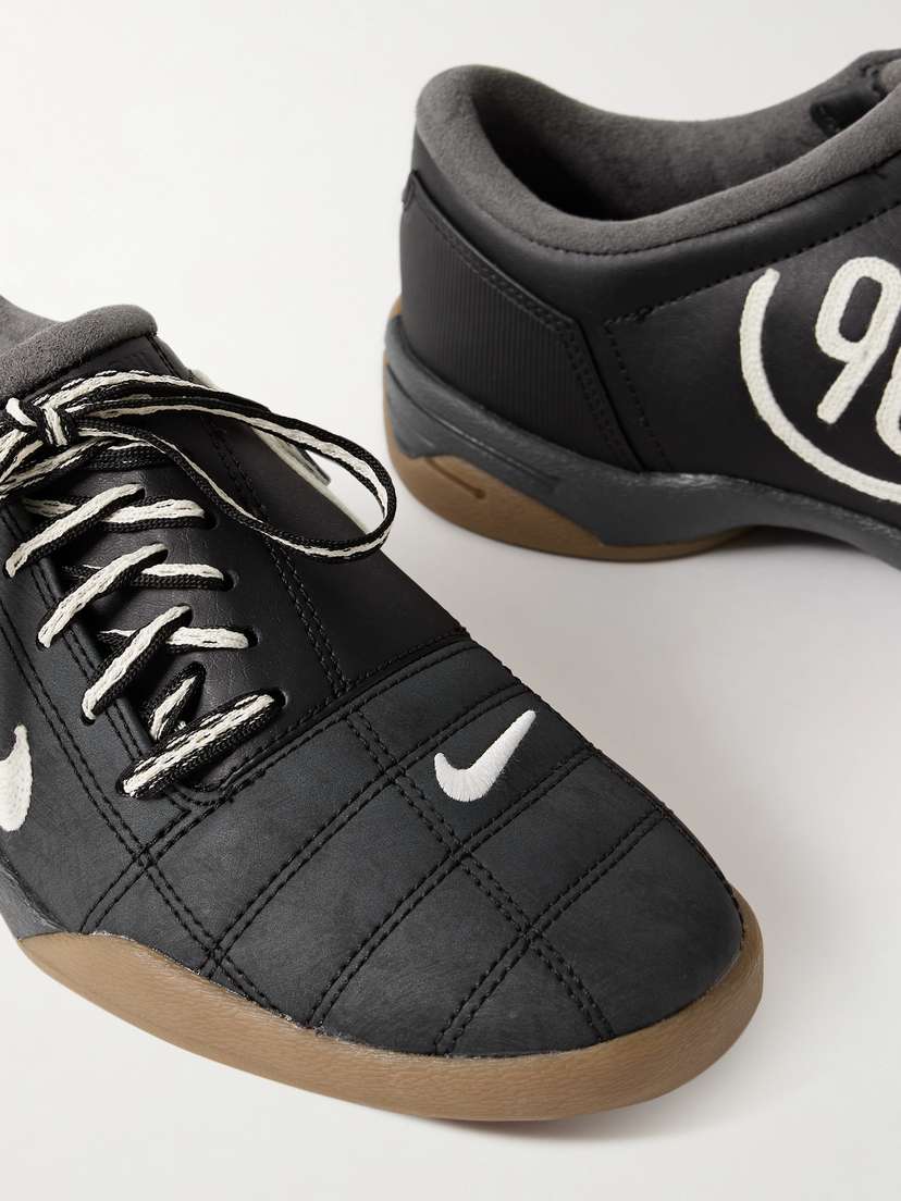 Кожанные кроссовки Nike, черный — фото 4
