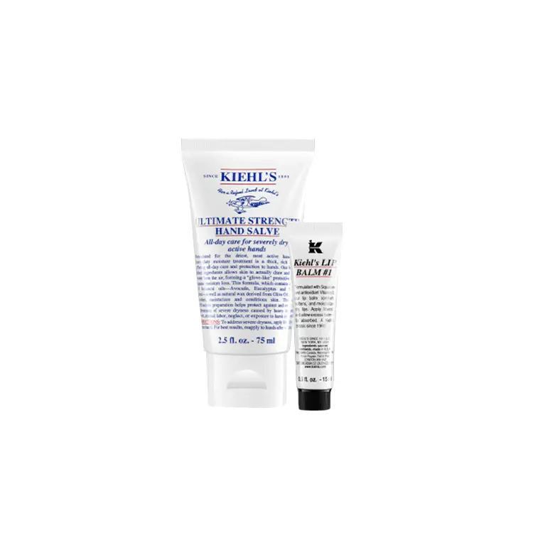 Подарочный набор Kiehl's: крем для рук Ultimate Strength Hand Salve + увлажняющий бальзам для губ, 75 мл + 15 мл — фото 2