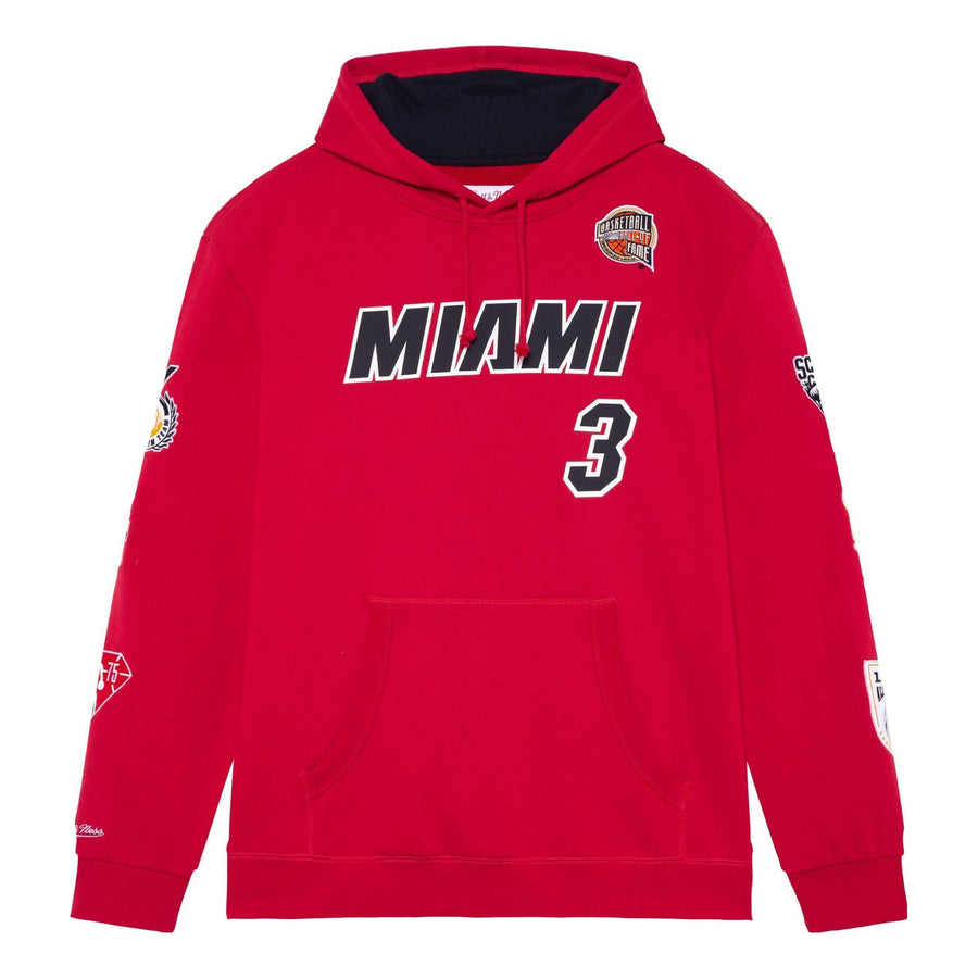 

Худи Mitchell & Ness x NBA Miami Heat HOF Fleece Hoodie 'Dwyane Wade 3', красный