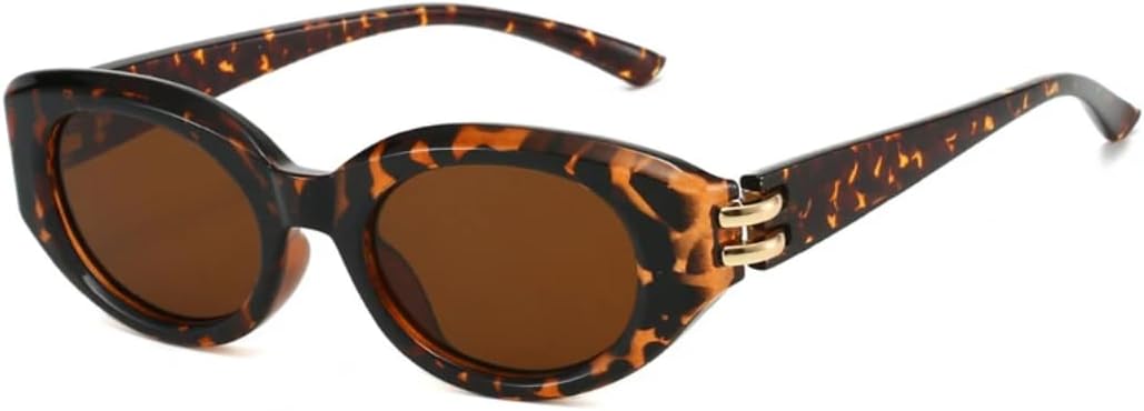 

Модные солнцезащитные очки «кошачий глаз» для женщин, защита от УФ-излучения UV400, ретро, ​​маленькие овальные, красные и синие, для мужчин, для активного отдыха UUPTTPL, Leopard Tea