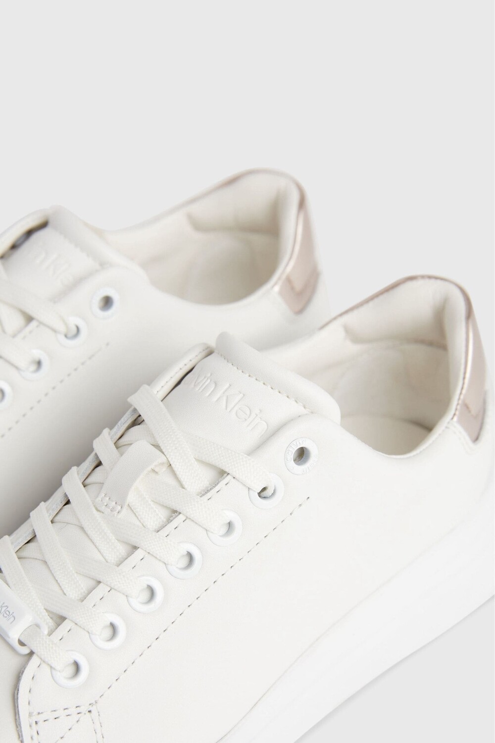 Кожаные кроссовки Cupsole на шнуровке Calvin Klein, белый — фото 4