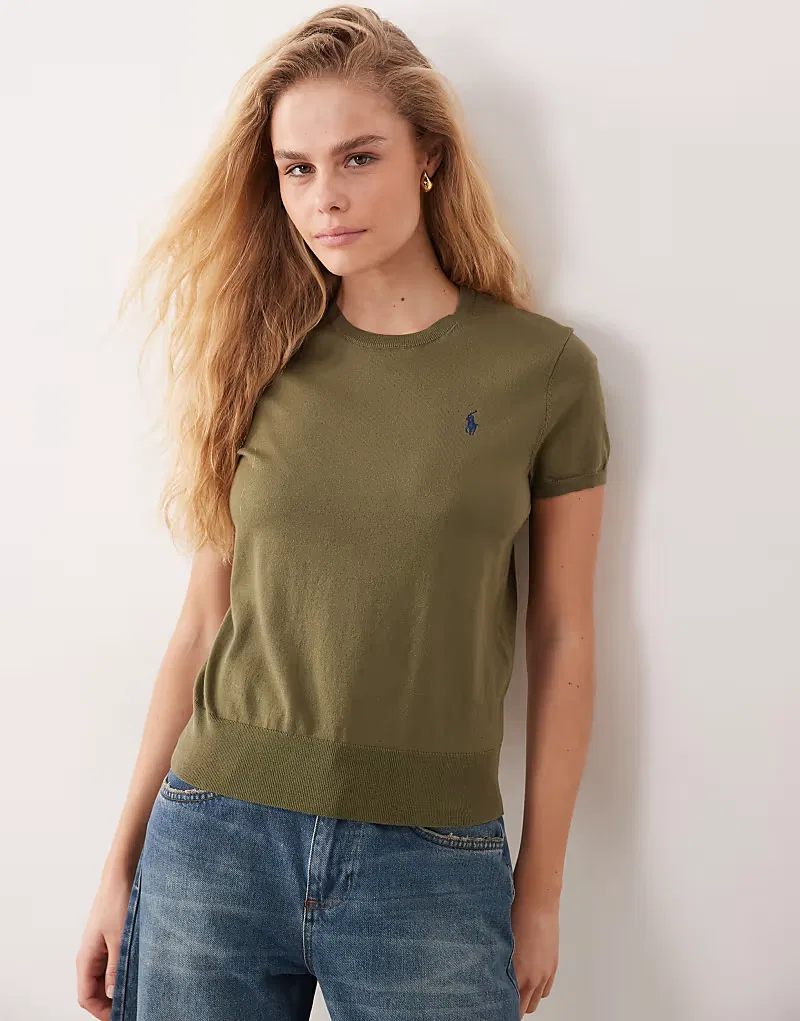 Футболка с коротким рукавом из хлопка пима с логотипом Polo Ralph Lauren, зеленый