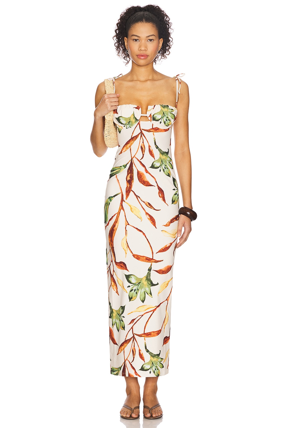 

Длинное платье-комбинация с цветочным узором Montce Swim, rooted floral