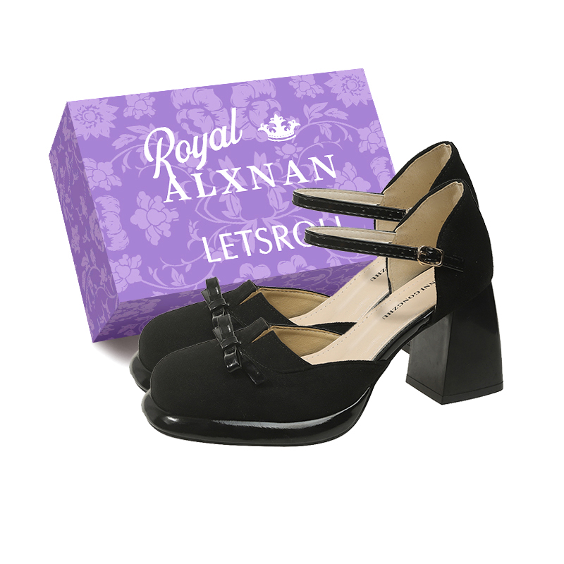 Alxnan Мэри Джейн туфли женские коричневые с коробкой, цвет Brown+Box — фото 3