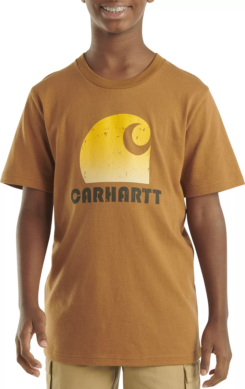 

Футболка с логотипом Carhartt для мальчиков, цвет Carhartt Brown