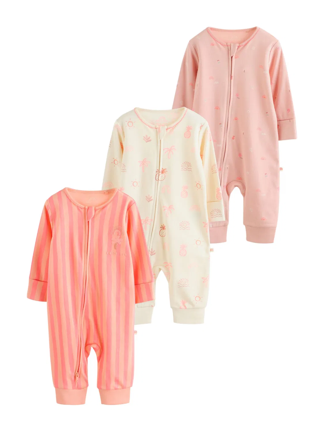 Пижама Next, Pastel Yellow/Apricot/Dusky Pink/Light Pink